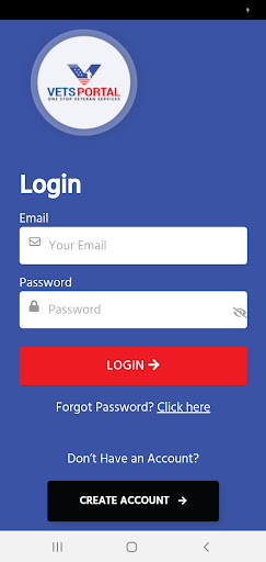 Android application Vets Portal screenshort