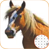 Horse Animal Coloring Color By NumberPixel