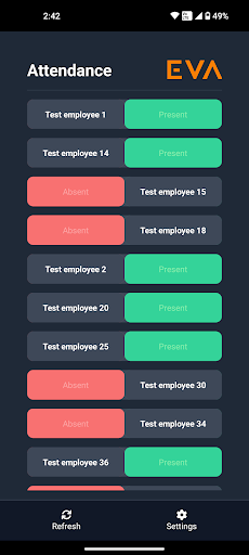 Android application EVA Attendance Board screenshort