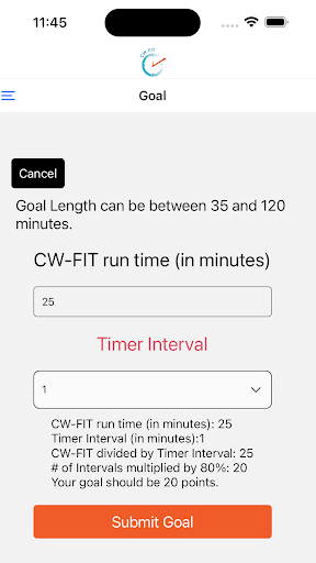 Android application CW-FIT screenshort