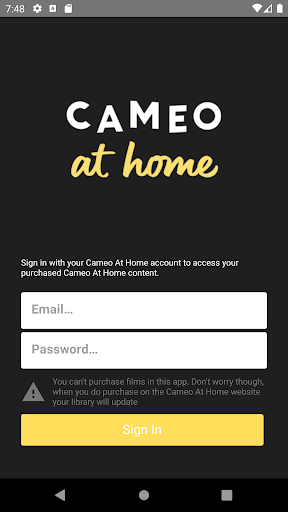 Android application Cameo At Home screenshort
