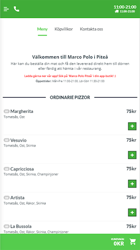 Android application Marco Polo Piteå screenshort