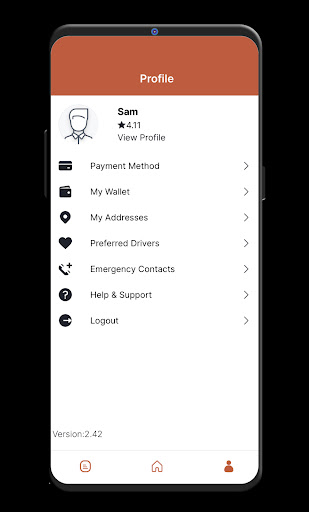 Taxidi Passenger app Screen 3