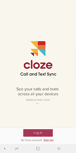 Android application Cloze Call and Text Sync screenshort