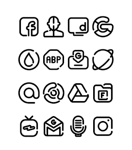 Captura de pantalla del paquete de iconos LineBula Black