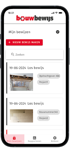 Android application Bouwbewijs screenshort