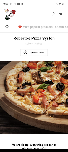 Android application Roberto's Pizza Syston screenshort