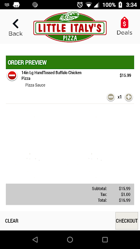 Screenshot of Little Italy’s Pizza