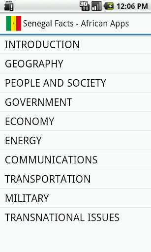 Android application Senegal Facts screenshort