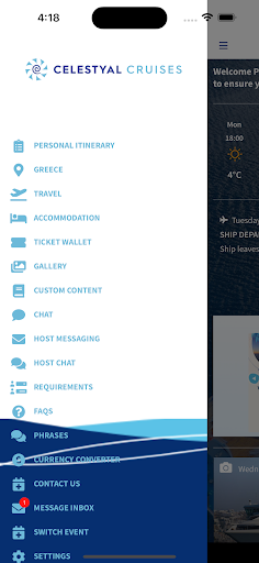 Android application Celestyal Events screenshort