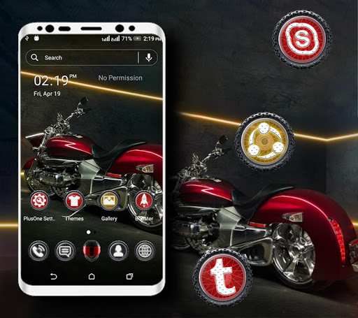 Android application Red Bike Launcher Theme screenshort