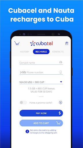 Cubatel - Mobile recharges to Screen 3