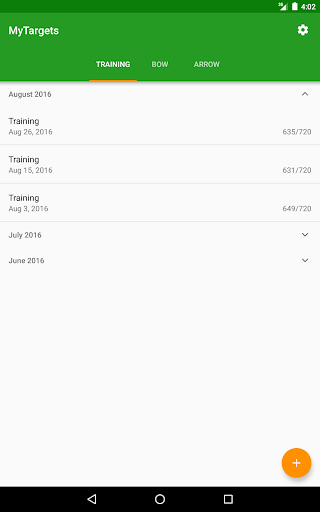 Screenshot of MyTargets Archery