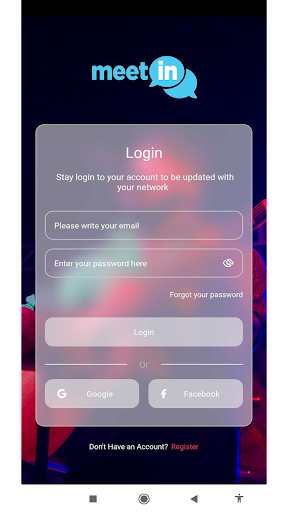 Android application Meet-In screenshort