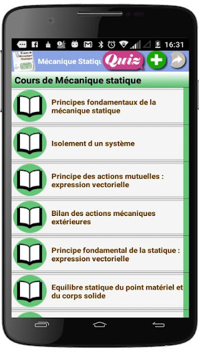 Android application Cours de Mécanique statique screenshort