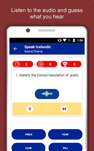 Screenshot of Learn Icelandic Language App