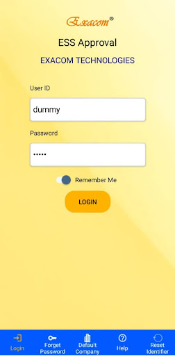 Android application EXACOM ESS Approval screenshort