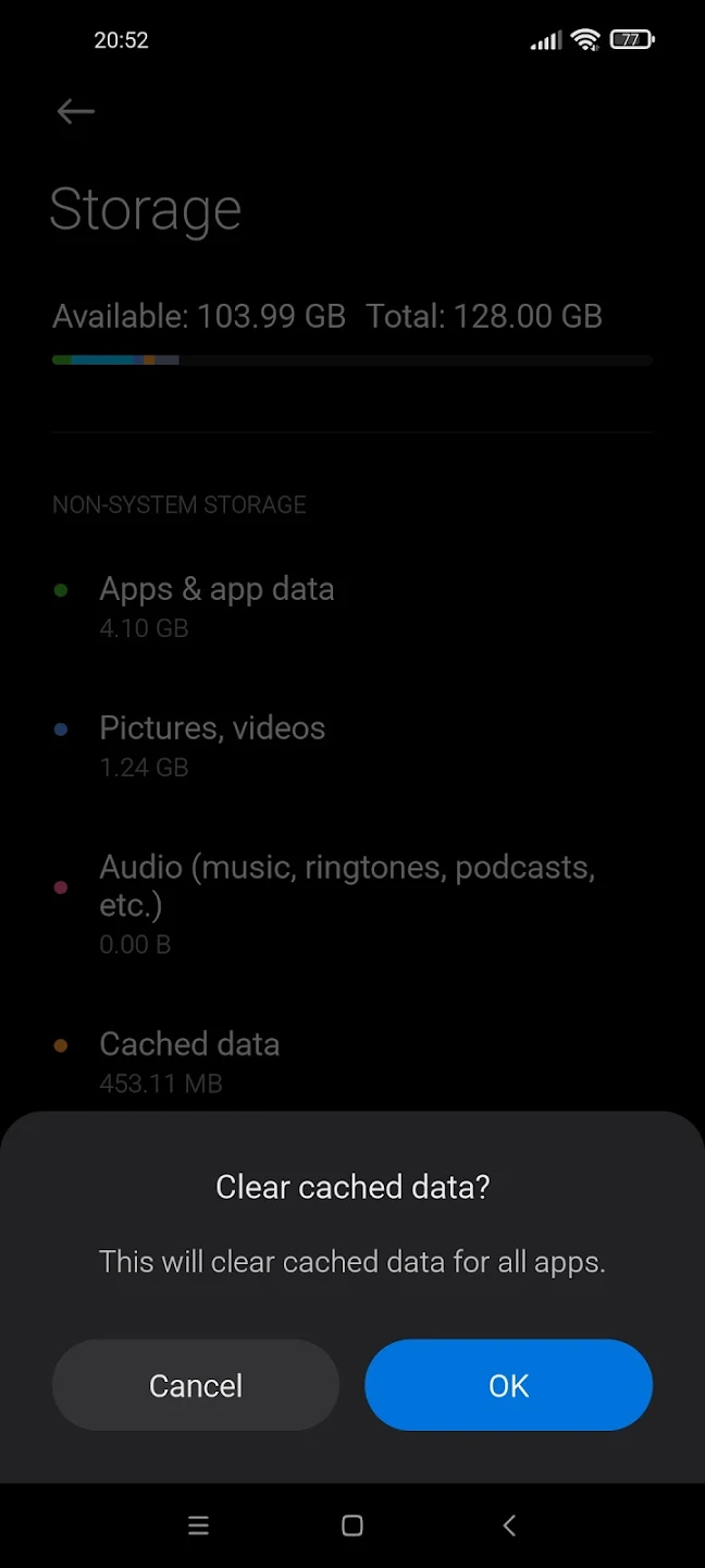 menghapus cache aplikasi di iPhone