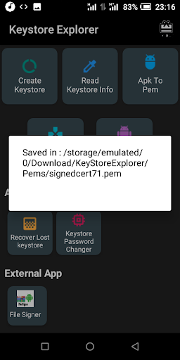 KeyStore Explorer Screen 2