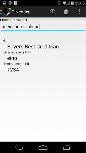 PINcoder Screen 2