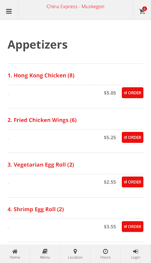 China Express Muskegon Order Screen 2