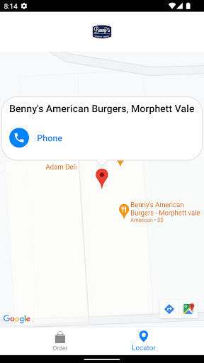 Android application Benny's American Burgers screenshort
