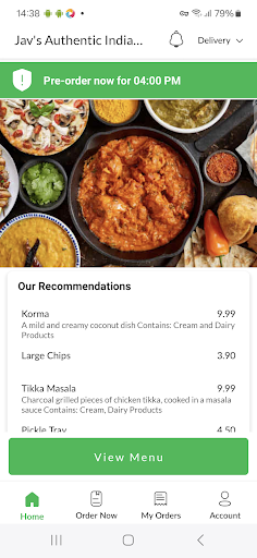 Javs Authentic Indian Cuisine Screenshot