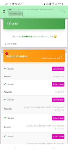 Central do Assinante RealData Screen 2