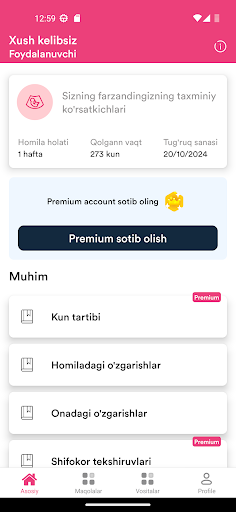Android application Homiladorlik maktabi screenshort