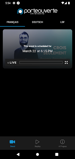 Android application La Porte Ouverte Chrétienne screenshort