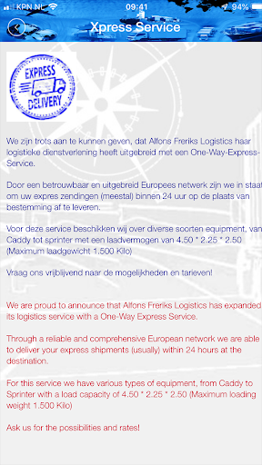 Alfons Freriks Logistics Screen 3