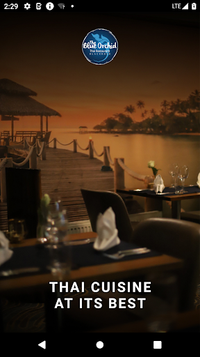 Android application Blue Orchid Restaurant screenshort