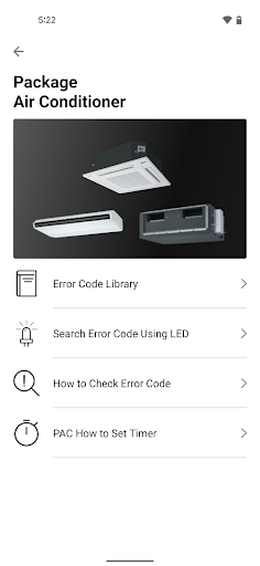 Panasonic AC Service Guide Screen 3
