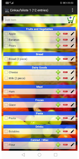 Android application Simple Shopping List screenshort