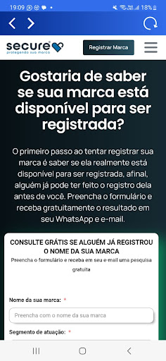 Android application Registrar Marca screenshort