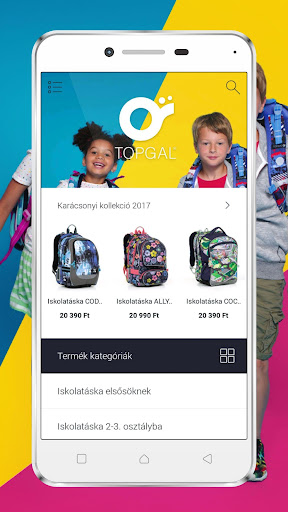 Android application Topgal iskolatáskák screenshort