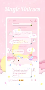 SMS Theme Unicorn Pink message