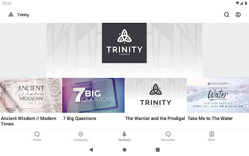 Screenshot of The Trinity Church App