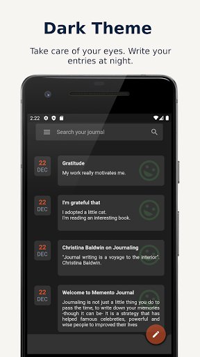 Android application Memento Journaling and Diary screenshort
