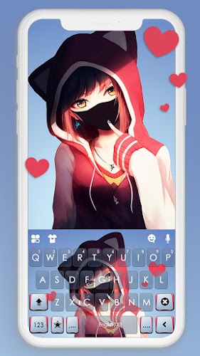 Download Anime Girl Mask Keyboard Background APK latest version App by  Delicate theme for Android App for android devices