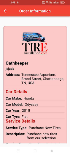 Tire Installation Driver Screen 3