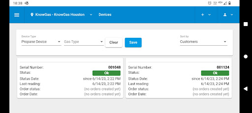 KnowGas Management Screen 3