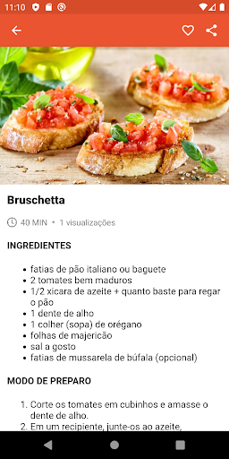 Receitas de Bruschetta (MARAVI Screen 3