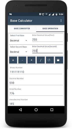 Base Converter & Calculator Screen 3