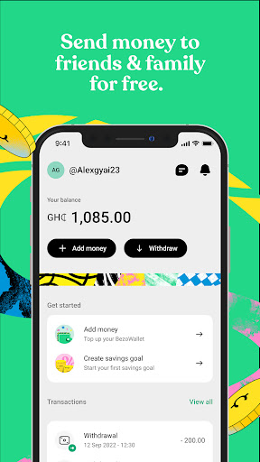 Bezo - Save & Send Money Screen 2