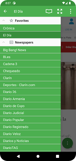Android application Periódicos argentinos screenshort