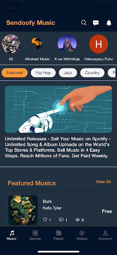 Sendoofy Music Screen 2