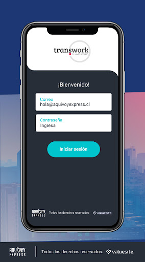 Android application Transwork Aquívoy Express screenshort