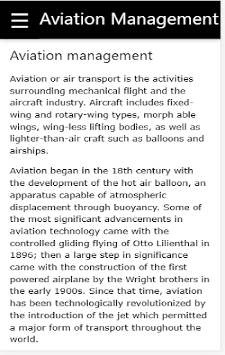 Aviation Management Screen 3