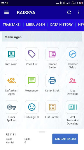 BAISSYA : Agen Pulsa & PPOB Screen 2